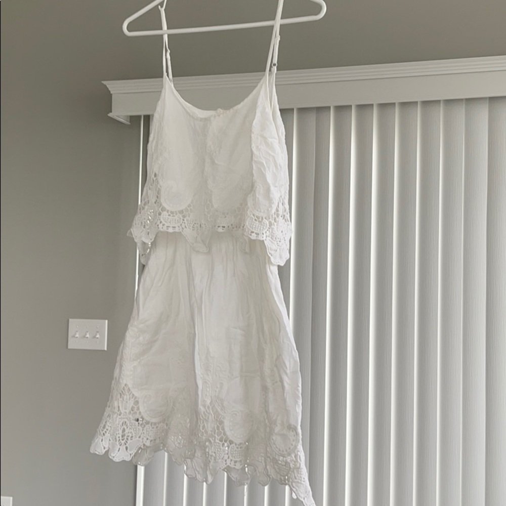 White lace dress with open back